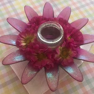 Mermaid Sparkly purple flower shape candle holder